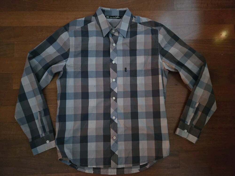 Travis Mathew Mens Plaid Long Sleeve Button Up Shirt Casual Summer Golf Size L